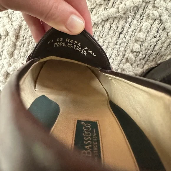 G.H. Bass & Co. Stacked Heel Brown Loafers - Picture 7 of 10